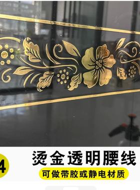 办公室贴膜玻璃门腰线贴防撞条