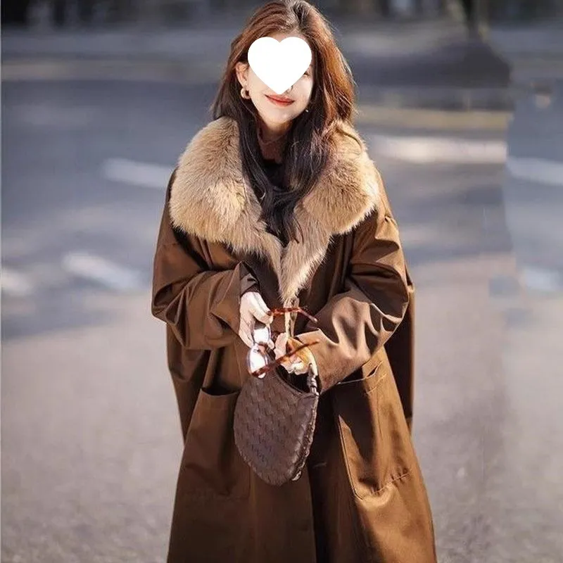 180斤胖MM2025冬季新款加厚内胆可拆卸过膝长款皮草大衣外套显瘦,淘宝优惠券,粉丝福利购,淘宝优惠卷