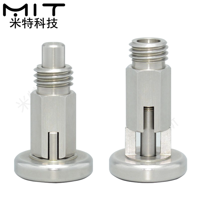 Quick-release pin fixed position stop pin knob spring plunger