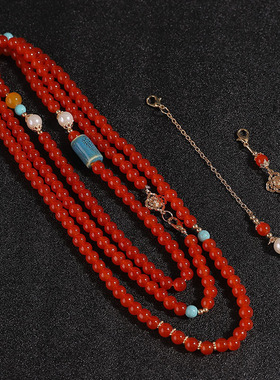 工厂新中式项链多圈搭配汉服马面裙毛衣配饰本命年配饰伴好运