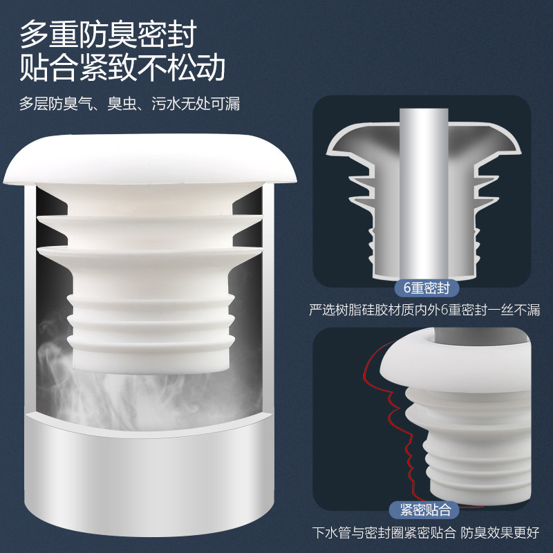 莱尔诗丹厨房下水道密封圈脸盆下水管道防返臭神器硅胶防臭密封塞,淘宝优惠券,粉丝福利购,淘宝优惠卷