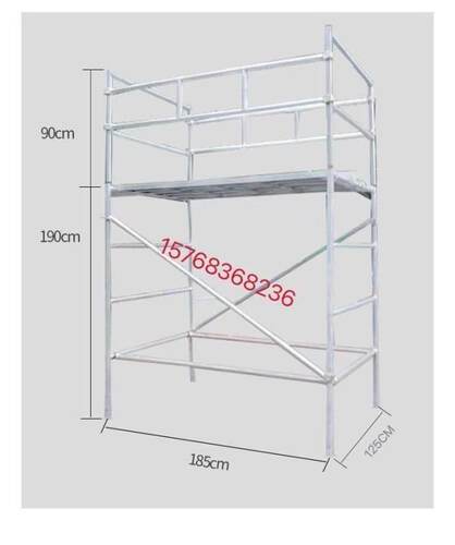 新型扣件仿铝合金镀锌防护栏架脚手架建筑工地门字架移动手脚架子-图0