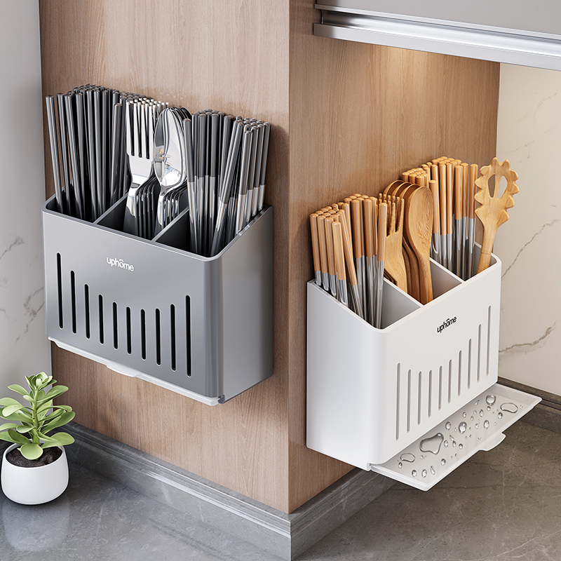 厨房筷子筒刀架沥水家用台面勺子刀具收纳盒墙上免打孔壁挂置物架,淘宝优惠券,粉丝福利购,淘宝优惠卷