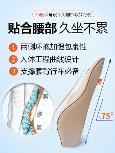 汽车腰靠 护腰椎靠背 四季gigi记忆棉腰枕靠垫车用腰垫 车内用品 - 图0
