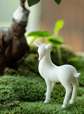 创意陶瓷迷你动物小鹿家居装饰品
