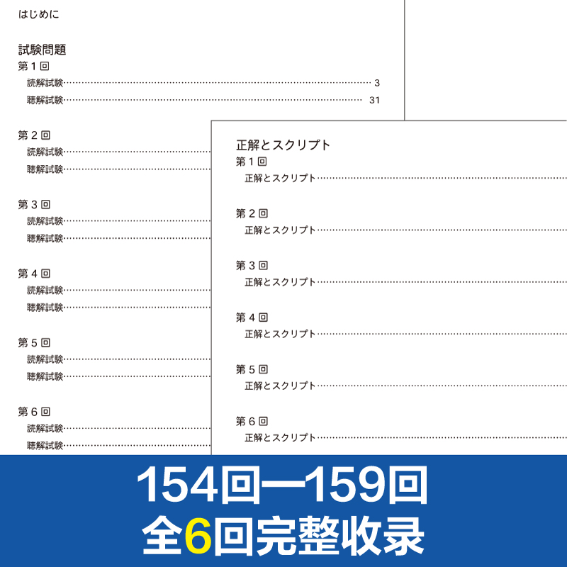 新JTEST实用日本语检定考试2021年真题A-Cjtest附赠音频 华东理工大学出版社 日语2021年6回真题完整收录154-159回 - 图0