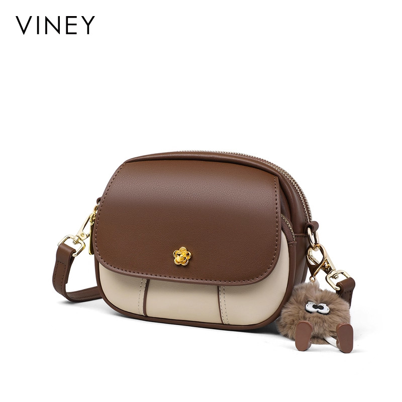 Viney包包2025新款真皮女包小圆包轻奢小众高级感手机包斜挎小包 - 图3