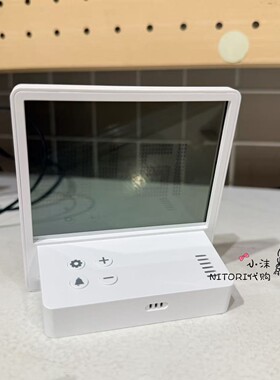 NITORI宜得利 简约带温湿度电子钟白色 家用超薄透明电池用闹钟