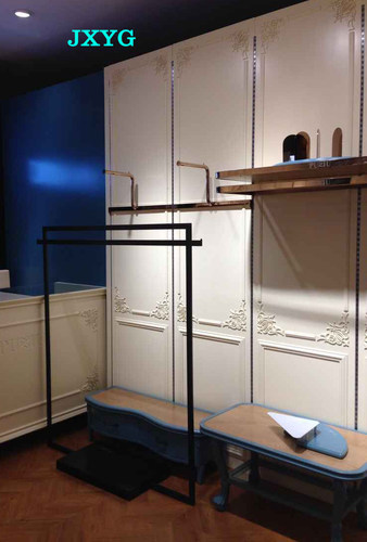 欧式墙板 服装店铺背景板 墙板 装饰板 店铺装修货架 玫瑰金货架 - 图2