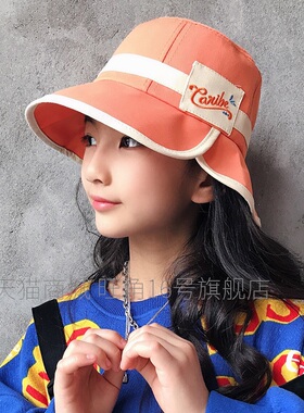可爱春季儿童遮阳防晒渔夫帽子