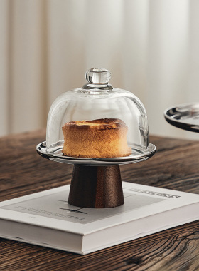 【可开发票】原木风高脚托盘摆件