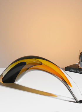 高端琉璃艺术羚羊角现代桌面摆件