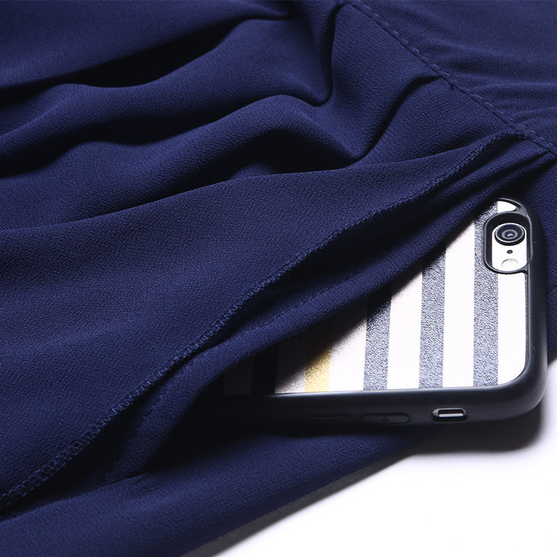 高腰雪纺不打皱夏中长夏季七分裙裤 都孜妮休闲裤