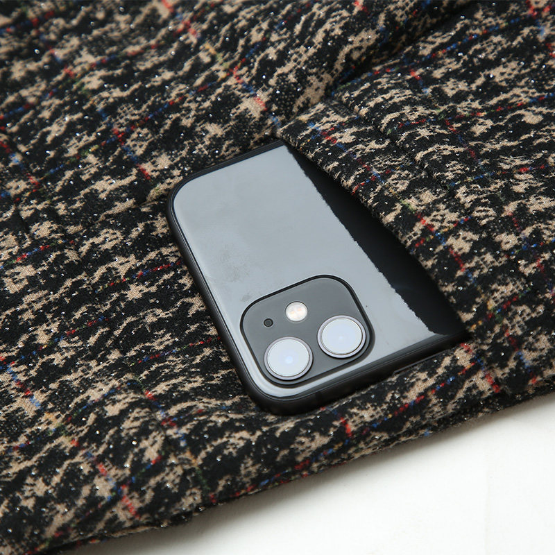 千鸟格半身中长款新款加厚毛呢裙 都孜妮半身裙