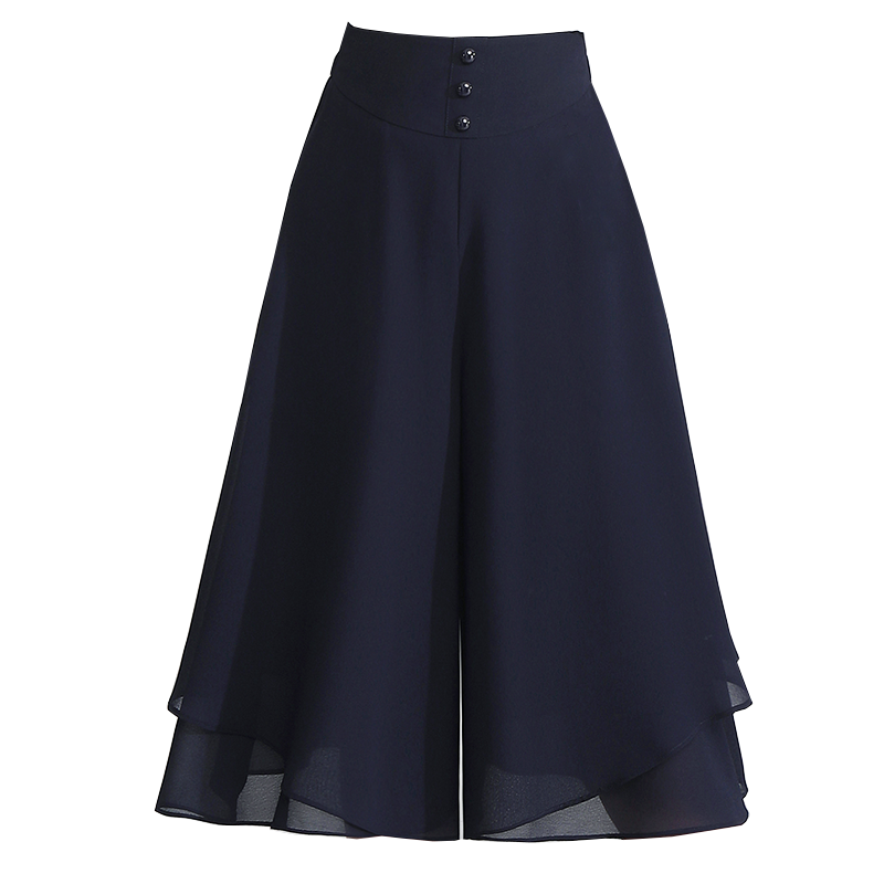 雪纺六分显瘦五分裤夏季七分阔腿裤 都孜妮休闲裤