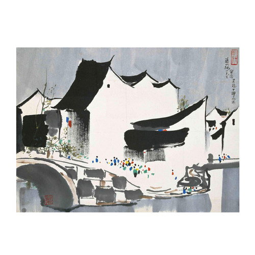 吴冠中画册风景油画电子图片水墨画山水装饰画图库国画素材_虎窝淘