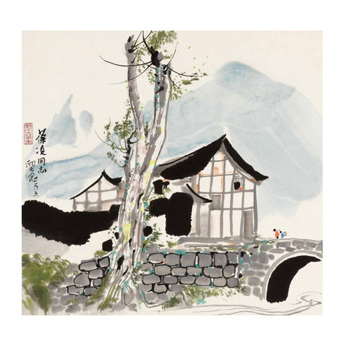 吴冠中画册风景油画电子图片水墨画山水装饰画图库国画素材_虎窝淘