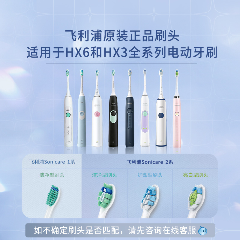 飞利浦电动牙刷替换刷头HX9023/9033/6063/C2/G2/W2适配6730/3226