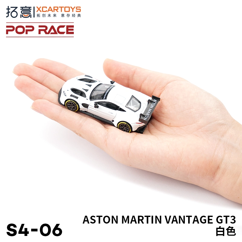 拓意POPRACE 1/64合金汽车模型玩具 阿斯顿马丁 VANTAGE GT3白色 - 图2