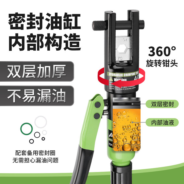 H-head manual hydraulic crimping pliers integral