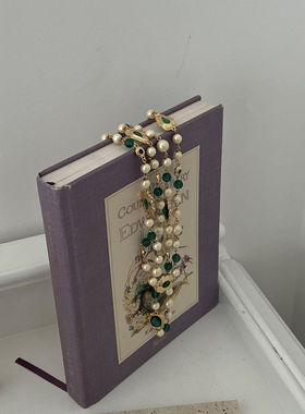 宝儿姐LEMONDISIN铜合金项链复古绿色衬托下显明艳多层项链手