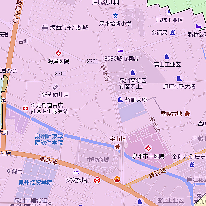 鲤城区地图1.15m福建省泉州市折叠版办公室装饰会议室墙贴壁画 - 图2