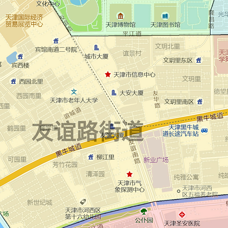 河西区行政折叠地图1.15m贴画天津市行政交通区域颜色划分现货 - 图2