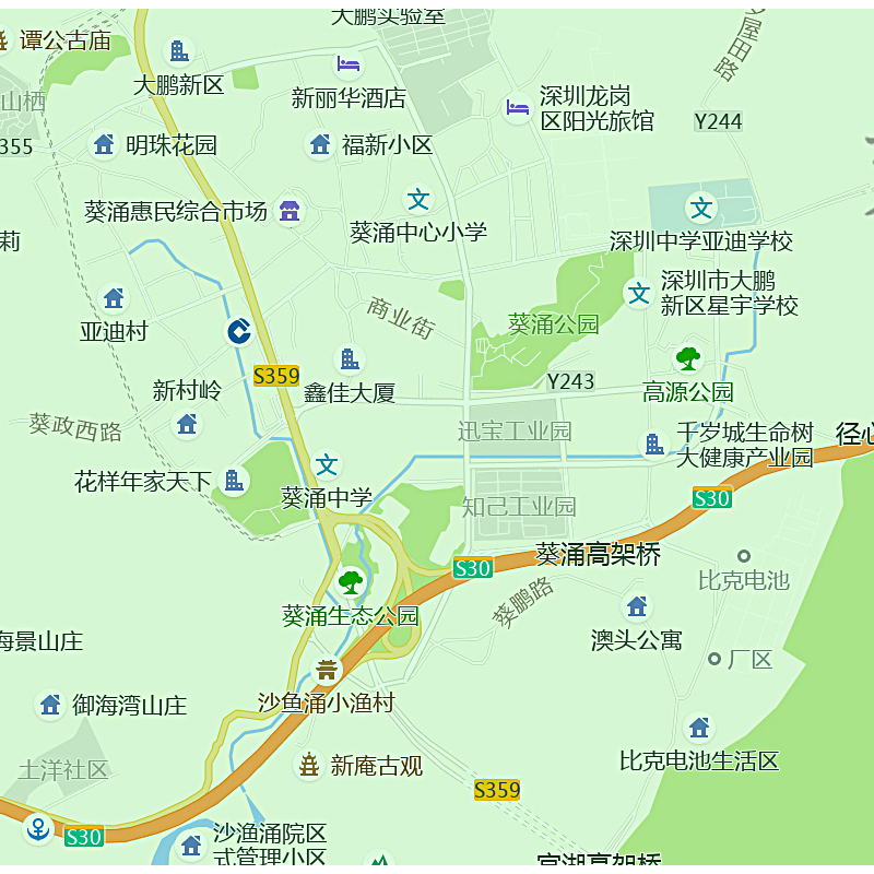 大鹏新区地图1.15m广东省深圳市折叠款高清装饰画餐厅贴画 - 图2