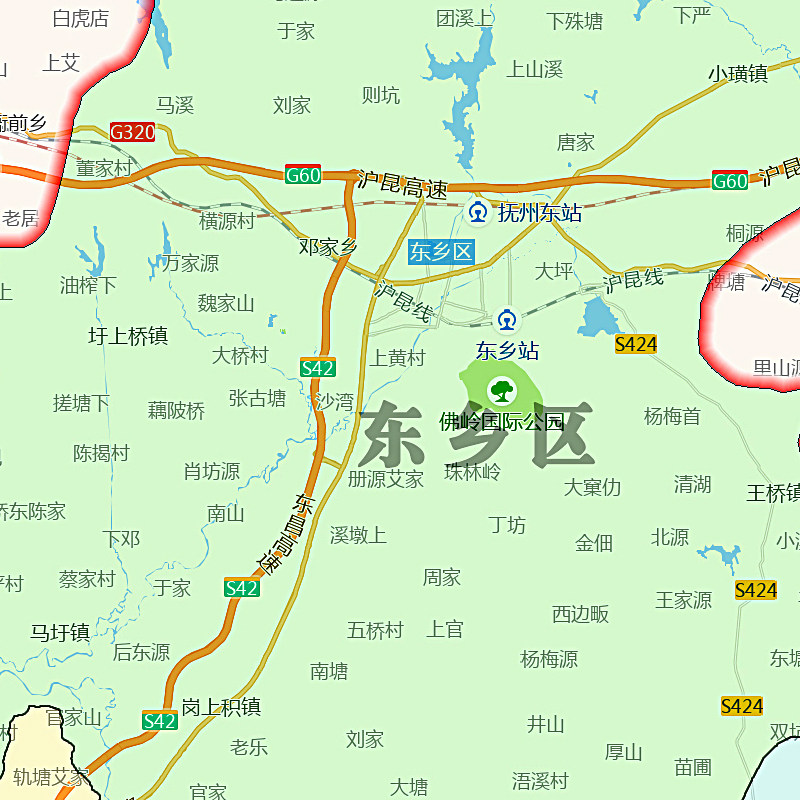 抚州市折叠版地图1.15m江西省入户门装饰画客厅高清墙贴新款现货