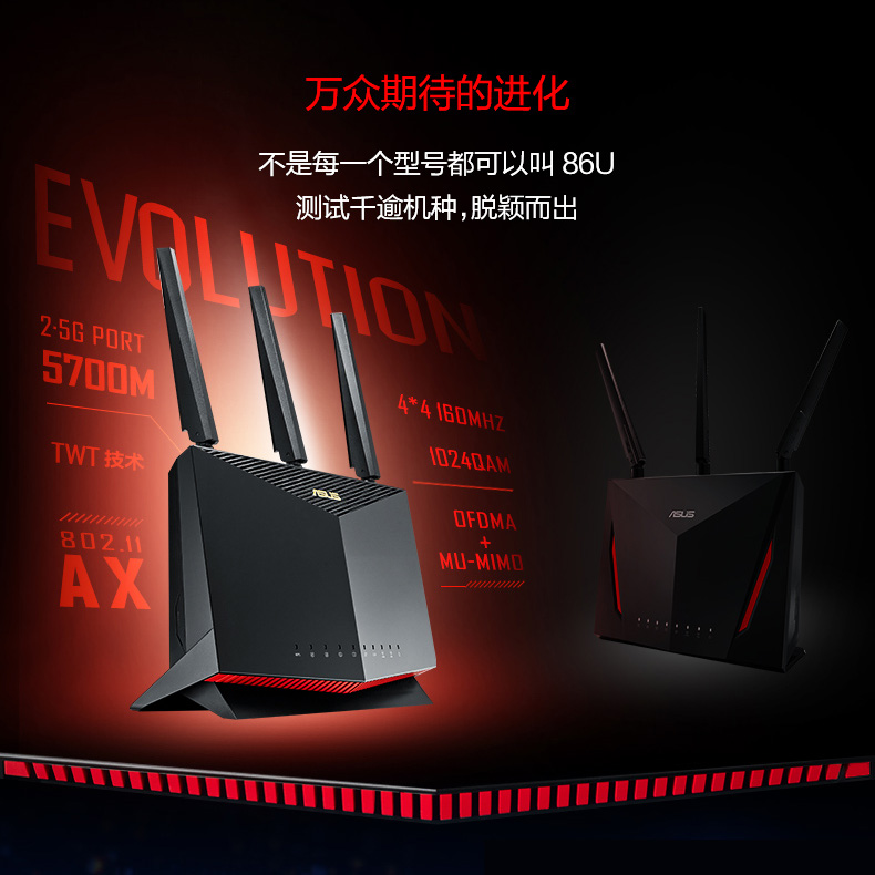 【爆款wifi6】华硕RT-AX86U PRO巨齿鲨 AP功能中央路由器 uu游戏加速双频无线 mesh组网高于5400M-图2