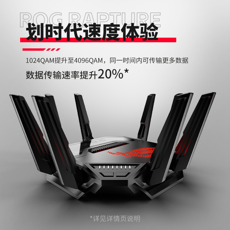 【新款旗舰】华硕ROG八爪鱼7 WiFi7路由器 三频13000M 双10G+2.5G网口 AiMesh组网  大户型电竞路由器 - 图1