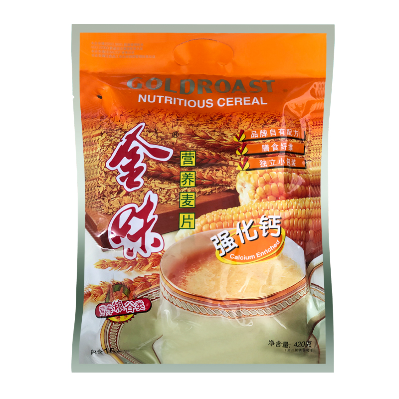 金味冲饮麦片醇香原味营养麦片多种口味可选420g/袋早餐即食燕麦 - 图0