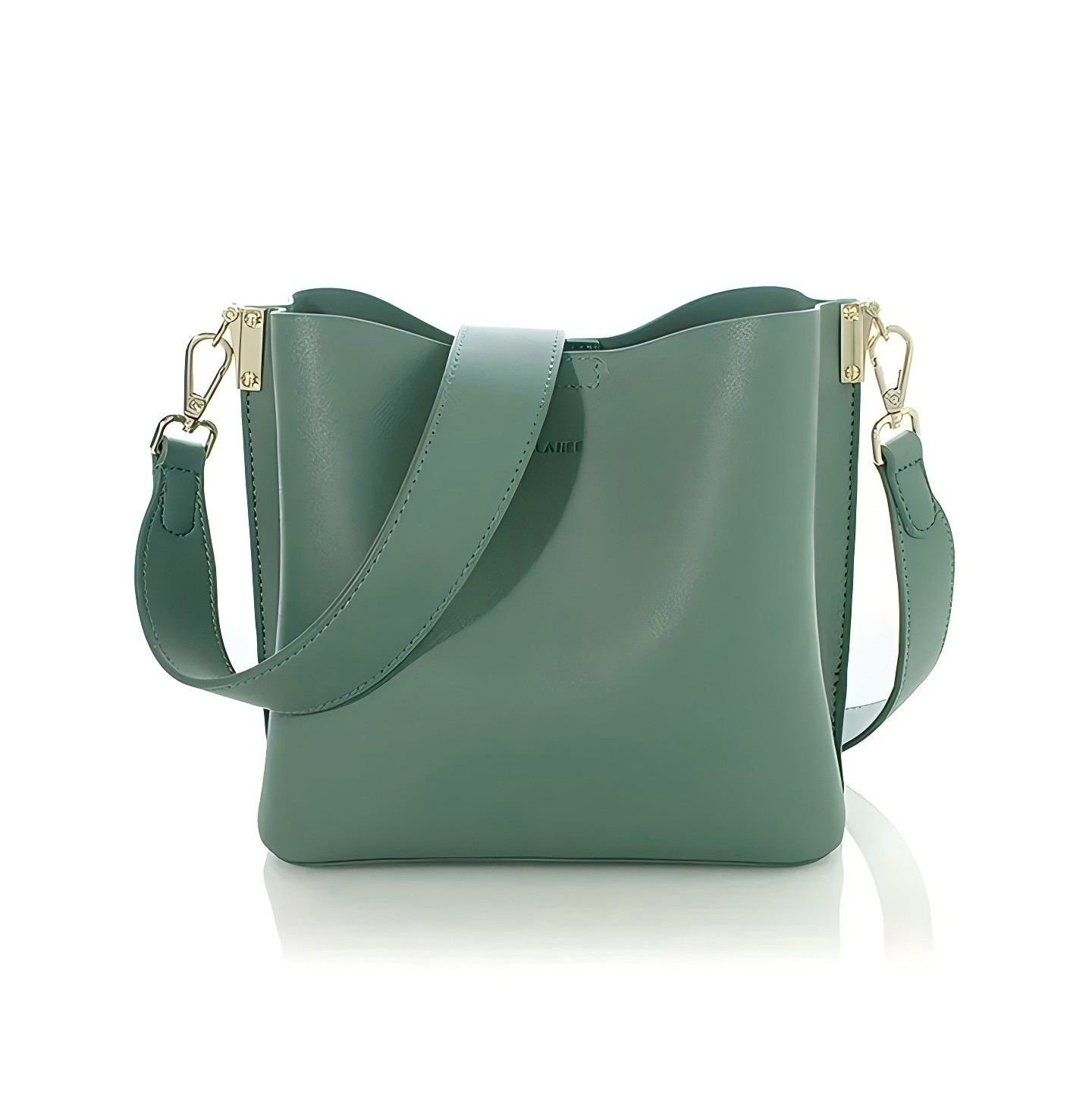 韩国直邮正品 MCLANEE纯色皮革拉链水桶包 深蓝色 11色,淘宝优惠券,粉丝福利购,淘宝优惠卷