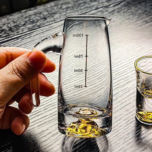 水晶玻璃金山壶小酒杯加厚子弹杯子白酒杯分酒器家用一壶一杯酒具 - 图2