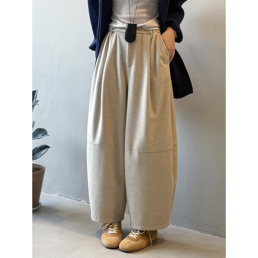 言双 复古质感呢料气球裤女 秋冬高腰显瘦百搭阔腿裤长裤子 9826,淘宝优惠券,粉丝福利购,淘宝优惠卷