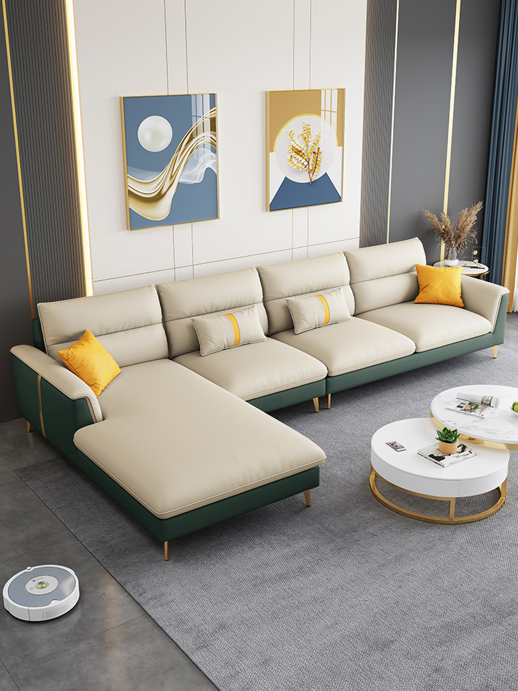 轻奢极简纳米科技布沙发小户型现代简约客厅北欧乳胶布艺沙发组合-图1