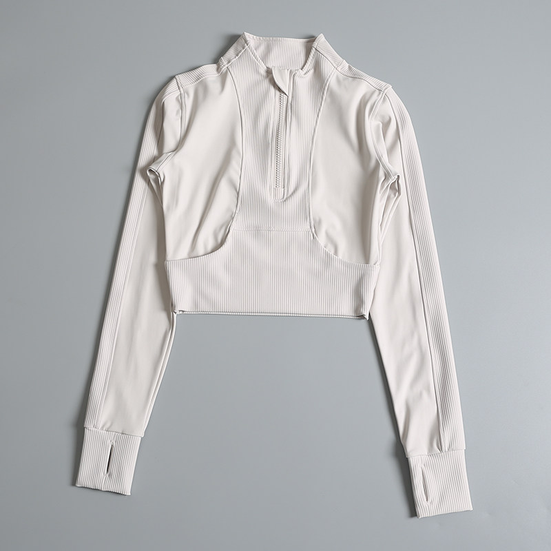 立领半拉链紧身运动外套女短款跑步健身服上衣训练显瘦瑜伽服长袖,淘宝优惠券,粉丝福利购,淘宝优惠卷