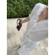 Tencel ຝ້າຍ lace temperament ຊຸດສີຂາວ
