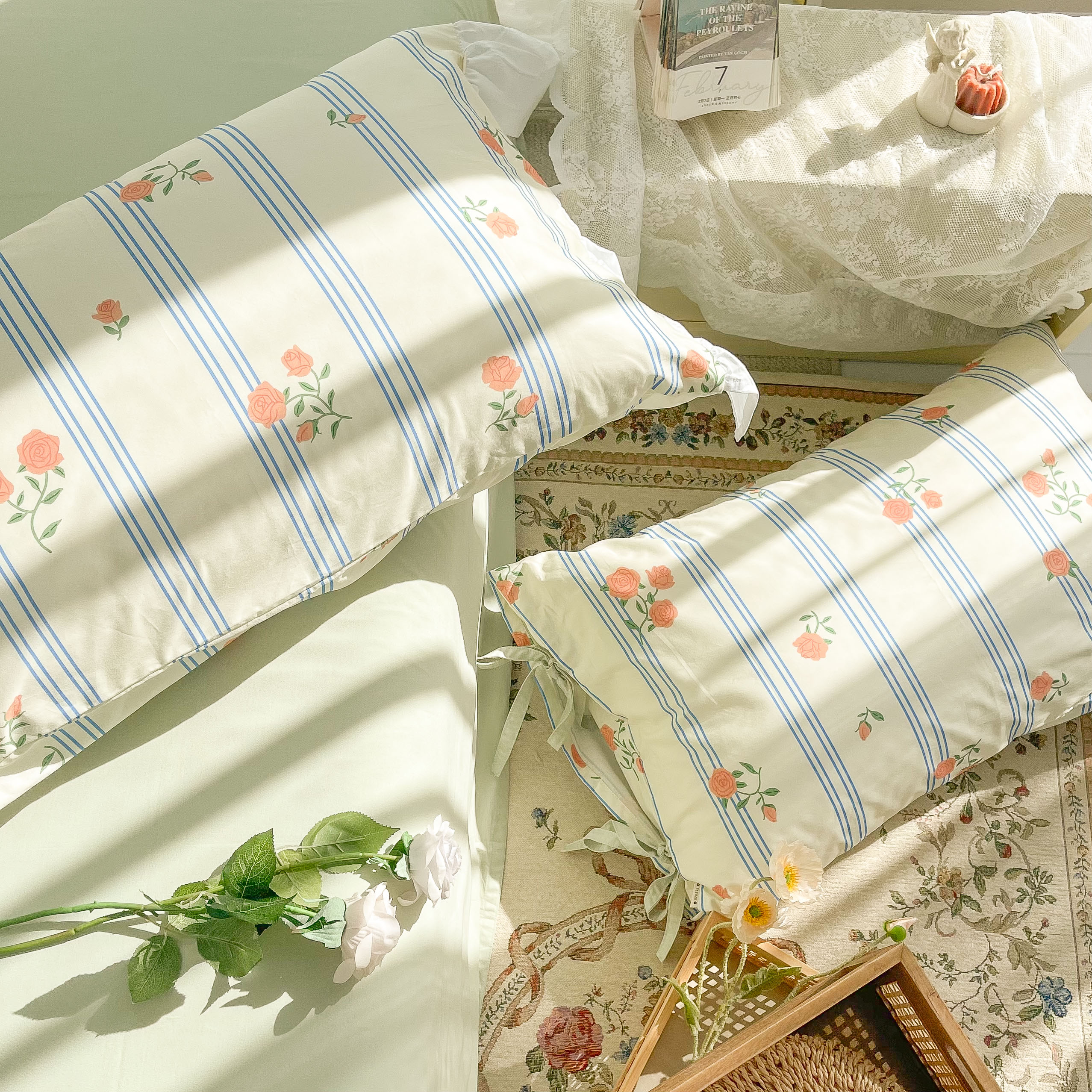 卡萨布兰卡 复古浪漫电影感原创全棉枕套枕头罩枕芯套枕巾单品 - 图0