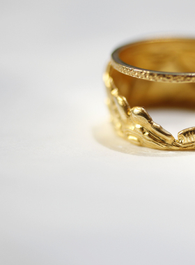 太湖石纯银原创设计戒指国风