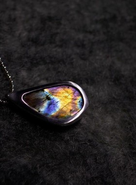 灵感雜粹拉长石蓝色蝴蝶多款项链