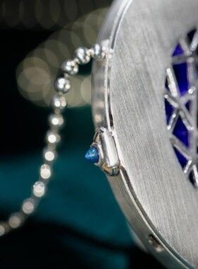 原创设计项链纯银画珐琅动物画像