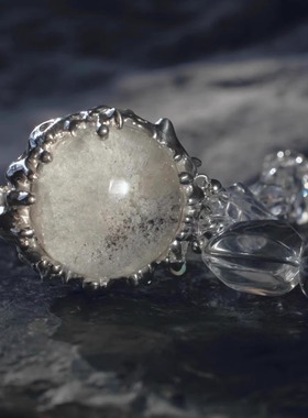 原创设计天然异象水晶纯银项链