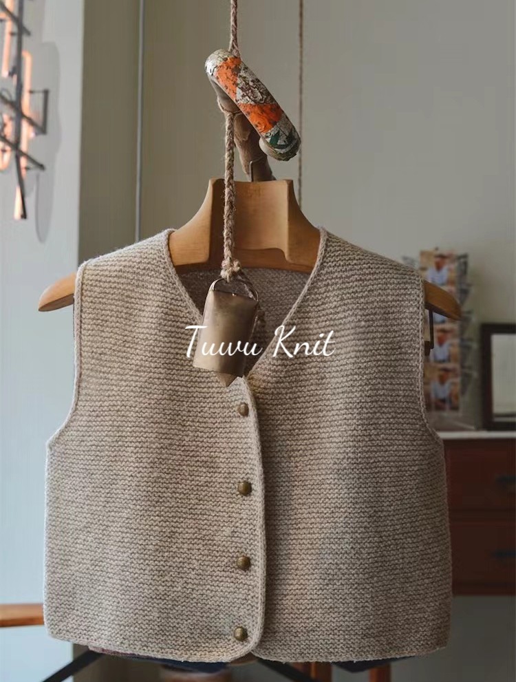 伽蓝背心 男女同款起伏针马甲棒针编织中文图解文字说明,淘宝优惠券,粉丝福利购,淘宝优惠卷