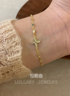 洗手不用摘幸运四叶草S925手链