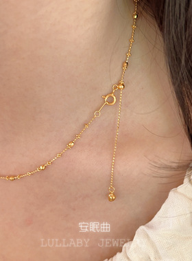 高级素链s925银珠小豆豆项链