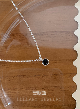 一颗小黑豆～s925纯银黑玛瑙项链
