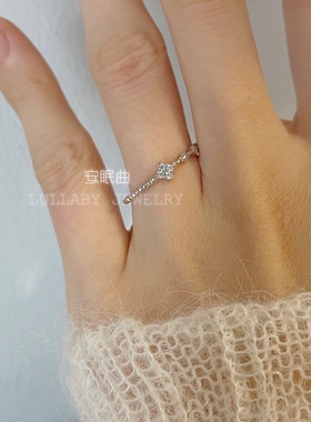 安眠曲女纯银简约百搭ins风戒指