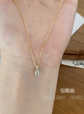 天然蓝托帕石s925纯银项链锁骨链