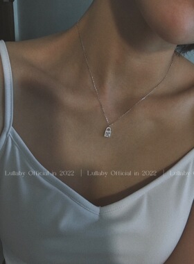 纯银女锁简约小众项链通体不掉色